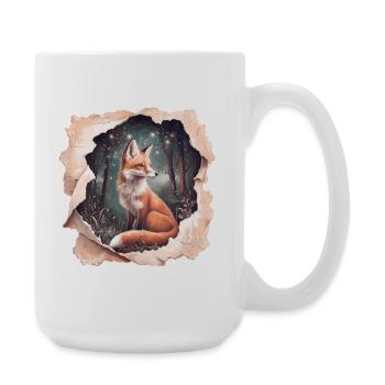Renard Vintage - Grande tasse 440 ml - blanc - Droite