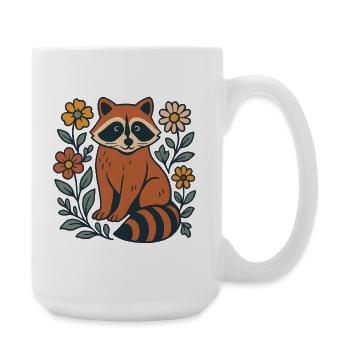 Red Panda in the Flower Circle - Large Mug 440 ml - white - Right