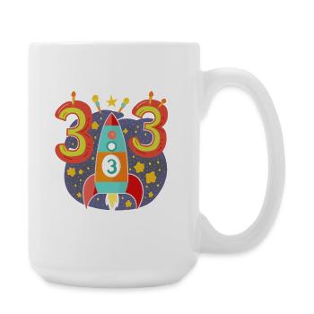 Birthday 3 Years Rocket Boy Three - Large Mug 440 ml - white - Right