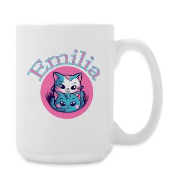 Emilia Cat Duet - Large Mug 440 ml - white - Right