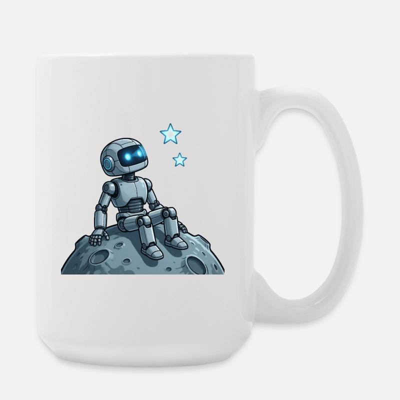 9 The Contemplative Robot - Large Mug 440 ml - white