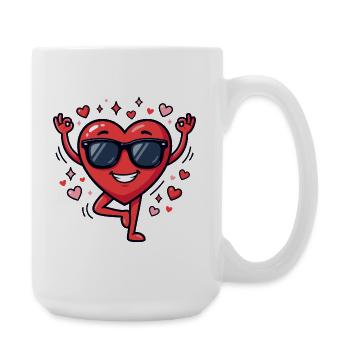 Yoga amusant pour la Saint-Valentin - Grande tasse 440 ml - blanc - Droite