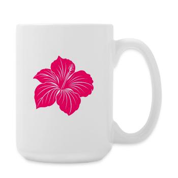 Hibiscus flower - Large Mug 440 ml - white - Right