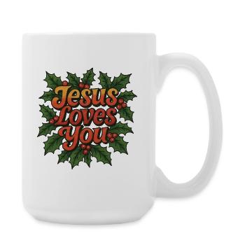 Jesus liebt dich, Holly - Große Tasse 440 ml - Weiß - Rechts