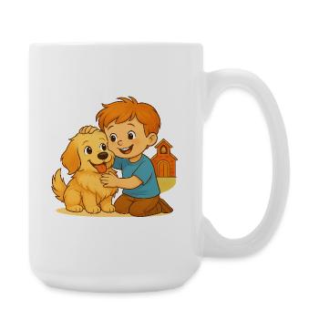 Fluffy et l’ami heureux - Lien émotionnel - Grande tasse 440 ml - blanc - Droite