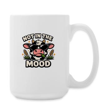 Not in the Mood – Cool cow with sunglasses - Large Mug 440 ml - white - Right