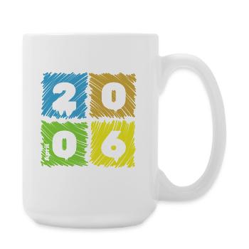 20. Geburtstag Farbige Patches since 04/2006 - Large Mug 440 ml - white - Right