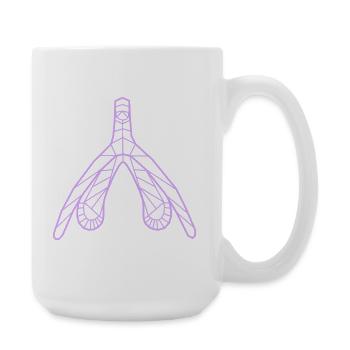 Klitoris_flieder - Große Tasse 440 ml - Weiß - Rechts