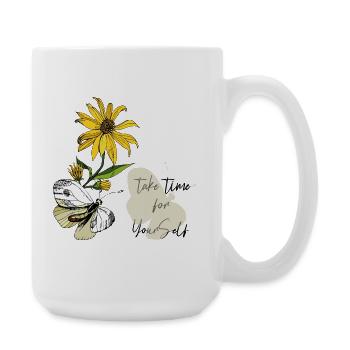 Tournesol et Papillon - Grande tasse 440 ml - blanc - Droite
