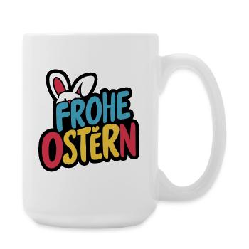 Frohe Ostern Hase - Große Tasse 440 ml - Weiß - Rechts