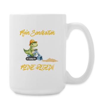 Mein Sandkasten meine Regeln – Kinder Statement - Große Tasse 440 ml - Weiß - Rechts