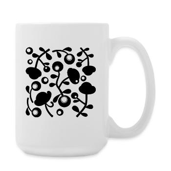Pivoines abstraites L noires transparentes - Grande tasse 440 ml - blanc - Droite