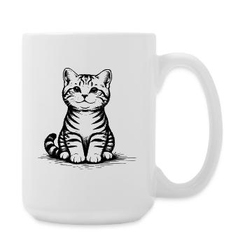 Katzenbaby_sitzend - Large Mug 440 ml - white - Right