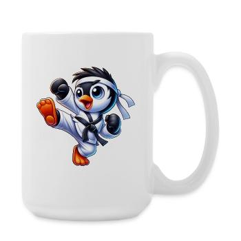 Süßer Pinguin Karate Kick Martial Arts - Große Tasse 440 ml - Weiß - Rechts