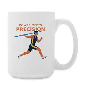 Power meets precision - javelin throw - Large Mug 440 ml - white - Right