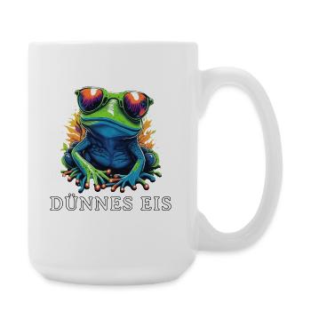 Dünnes Eis Frosch PopArt Shirt - Große Tasse 440 ml - Weiß - Rechts