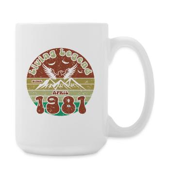 45e anniversaire : Légende vivante depuis le VIN 04/1981 - Grande tasse 440 ml - blanc - Droite