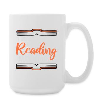 I Work To Support My Reading Addiction Books Logo - Large Mug 440 ml - white - Right