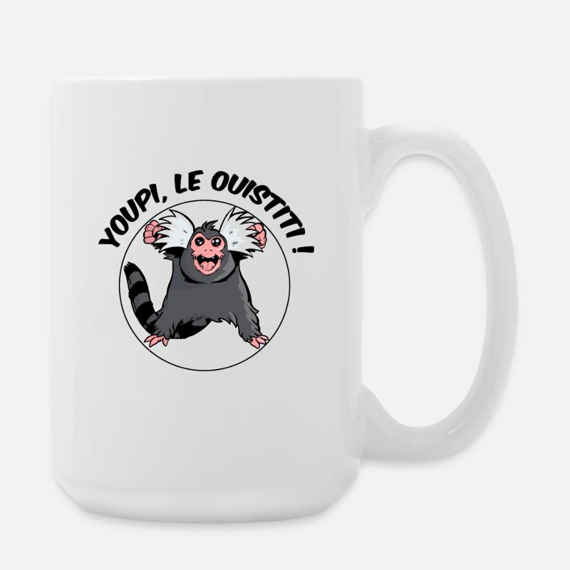 Yay, the marmoset! - Large Mug 440 ml - white