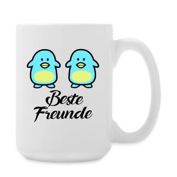 Pinguine Beste Freunde - Große Tasse 440 ml - Weiß - Rechts
