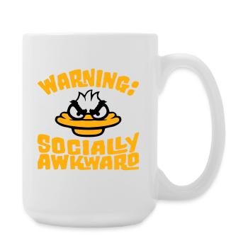 Duck Warning Socially awkward Socially awkward - Large Mug 440 ml - white - Right