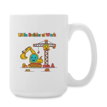Little construction worker at crane - Large Mug 440 ml - white - Right