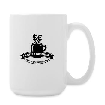 Kaffee & Kontostand Motiv - Große Tasse 440 ml - Weiß - Rechts