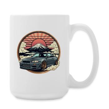 JDM car Japanese Retro Car Racing Drifting Legend - Large Mug 440 ml - white - Right