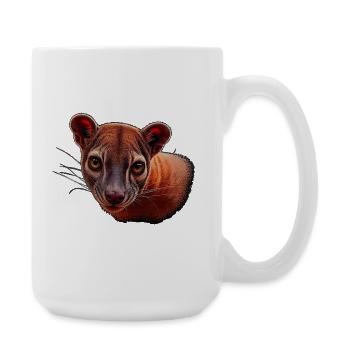 Fossa head, animal motifs - Large Mug 440 ml - white - Right