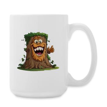 Giant tree with a broad grin - Large Mug 440 ml - white - Right