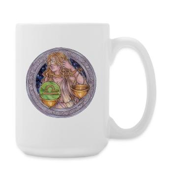 Zodiac Sign Sternzeichen Waage Libra Geschenk - Große Tasse 440 ml - Weiß - Rechts