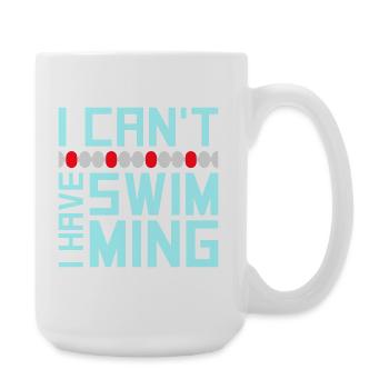 I Can't I Have Swimming Funny Swimmer Excuse - Large Mug 440 ml - white - Right