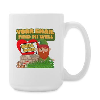 Yorr E-Mail Find Mi Well – Gnom-Humor - Große Tasse 440 ml - Weiß - Rechts