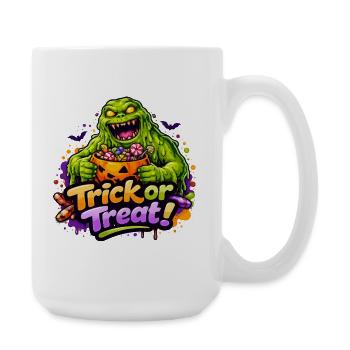 schleimmonster-trick-or-treat - Große Tasse 440 ml - Weiß - Rechts