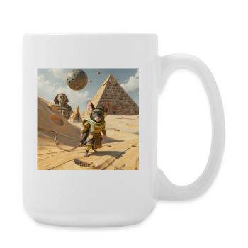 Adventurous Rat in Egypt - Large Mug 440 ml - white - Right