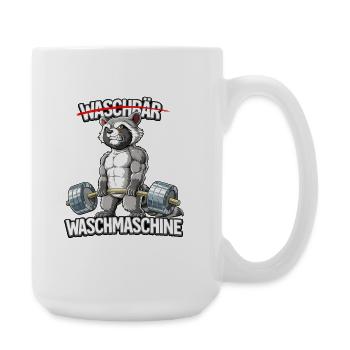 Waschbär Waschmaschine - Große Tasse 440 ml - Weiß - Rechts