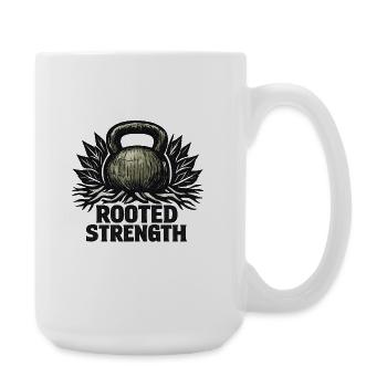 Rooted Strength: Eco-Primal Kettlebell Design - Large Mug 440 ml - white - Right