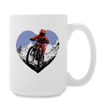Mountainbike Liebe - Große Tasse 440 ml - Weiß - Rechts
