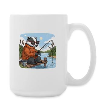Une pêche au blaireau sympa au lac - Grande tasse 440 ml - blanc - Droite