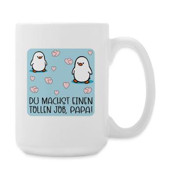 Toller Job Papa Pinguine - Große Tasse 440 ml - Weiß - Rechts