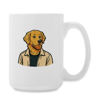 Golden Retriever as Human Funny Dog Shirt - Large Mug 440 ml - white - Right