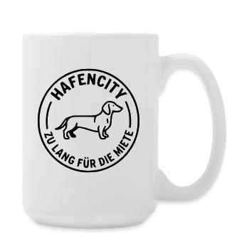 Hafen City Dackel Hamburg HH - Große Tasse 440 ml - Weiß - Rechts