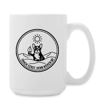 Französische Bulldogge Nordisch Plattdeutsch Eis - Große Tasse 440 ml - Weiß - Rechts