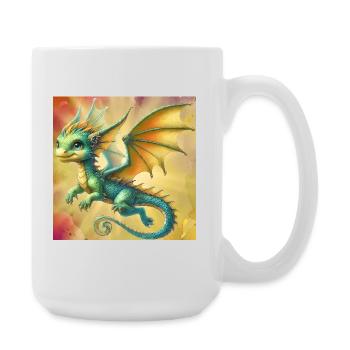 Drache - Große Tasse 440 ml - Weiß - Rechts