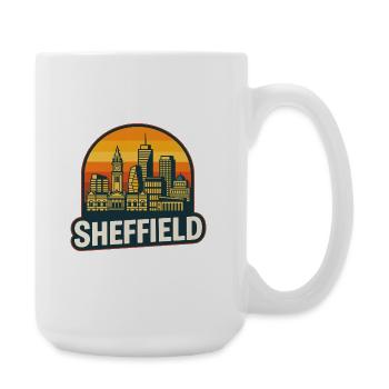 Sheffield Steel City Skyline Retro Sunset Art - Large Mug 440 ml - white - Right