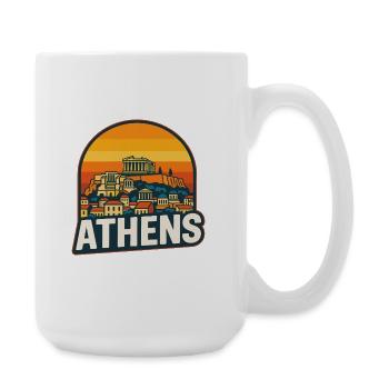 Athens Skyline Retro Sunset Parthenon Art - Large Mug 440 ml - white - Right