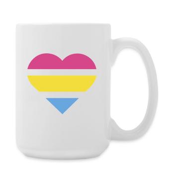 Pride Flag Heart · Pansexual - Large Mug 440 ml - white - Right