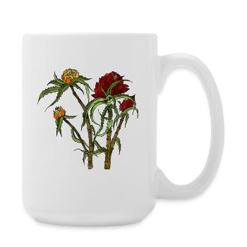 Fleur - Grande tasse 440 ml - blanc - Droite