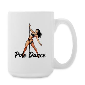 Pole Dance Silhouette – Elegante Pin-Up Kunst - Große Tasse 440 ml - Weiß - Rechts