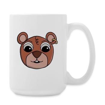 Fröhliches, freches Tiergesicht - Große Tasse 440 ml - Weiß - Rechts